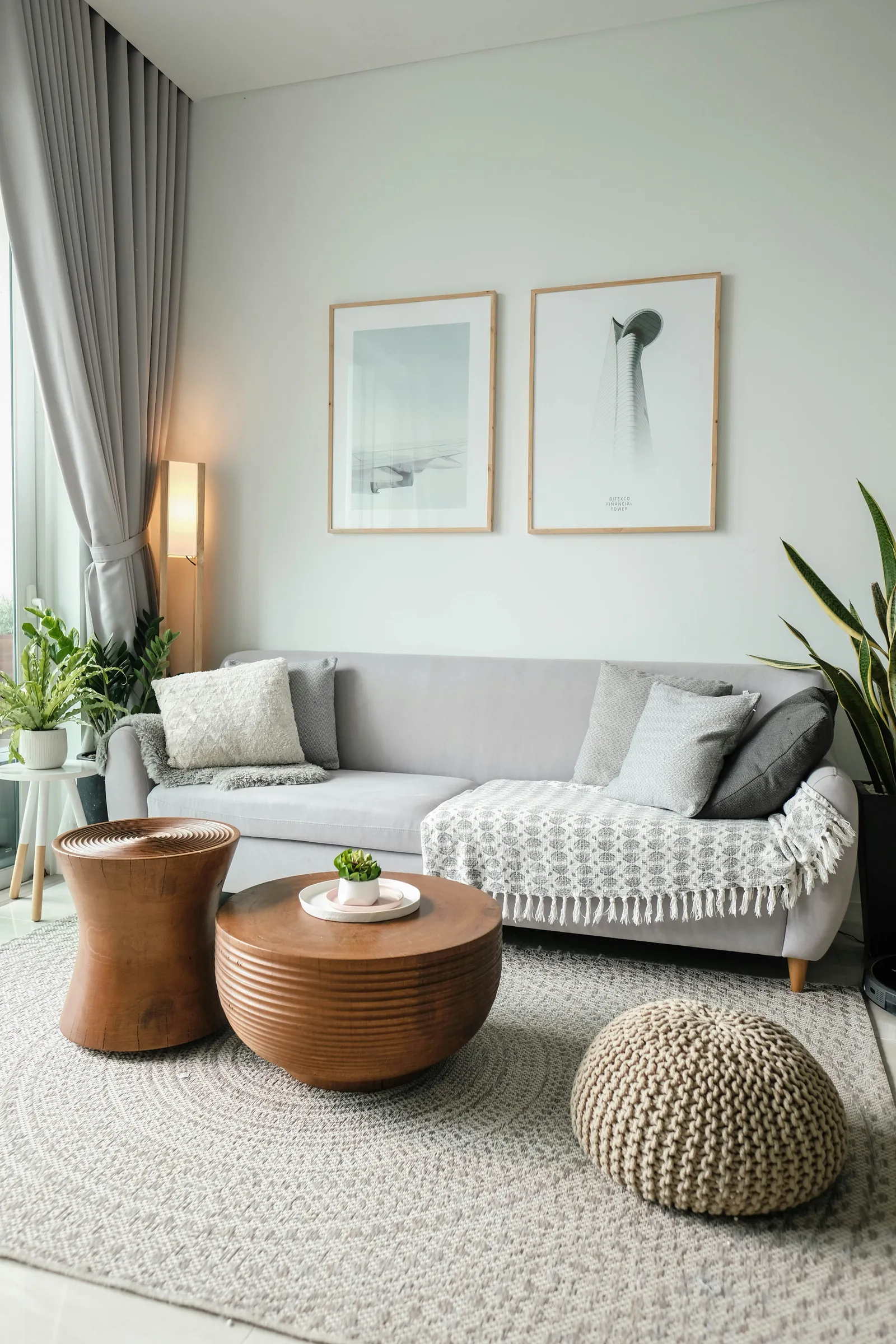 A living room styled for sale - uncluttered, light and welcoming.